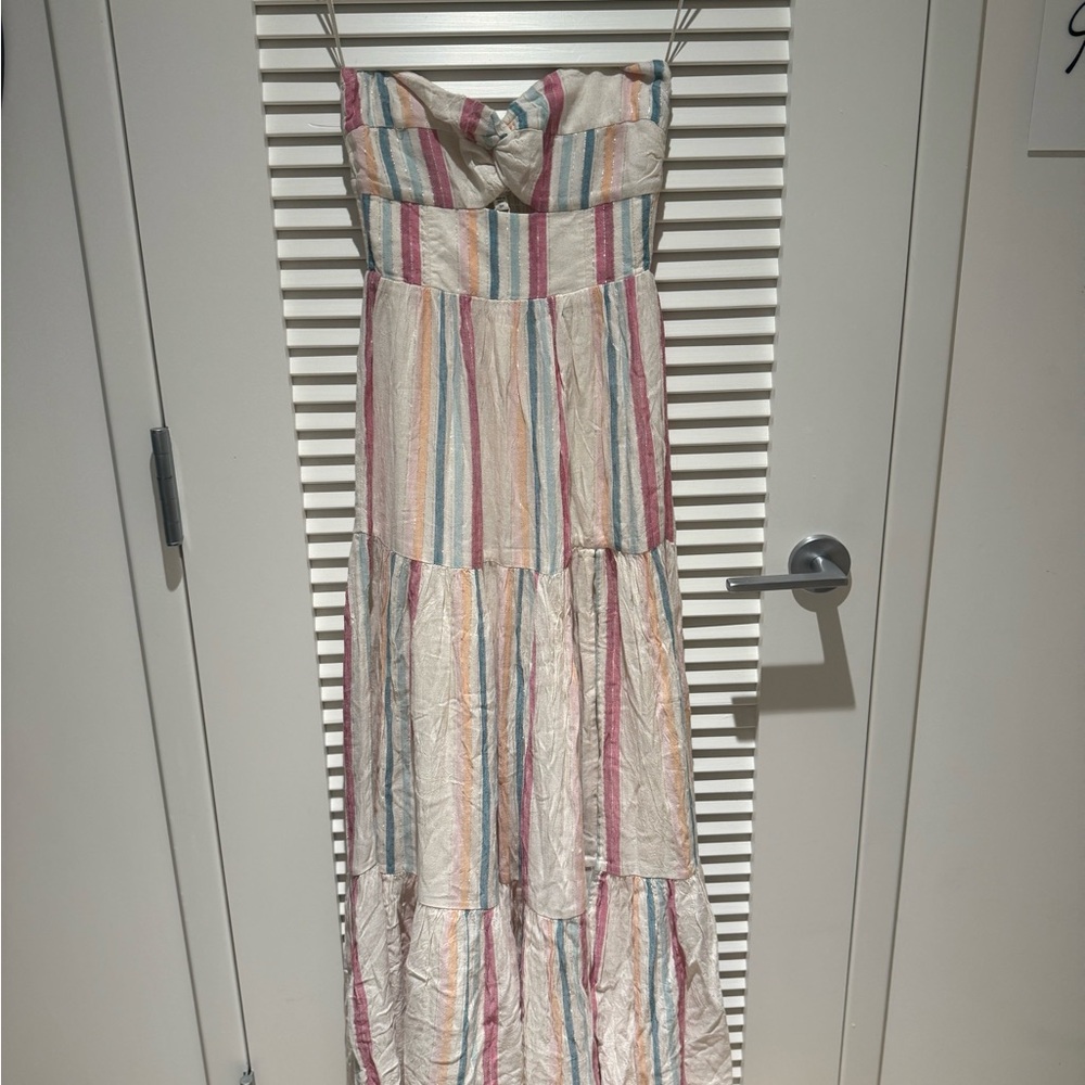 L*Space Multicolor Striped Strapless Dress